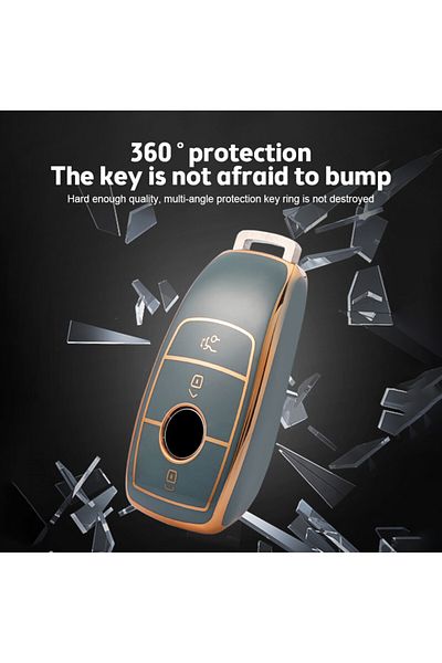 OEM Premium protective cover for car key, Elegance Luxury Cover Key, Gray, compatible with Mercedes Benz