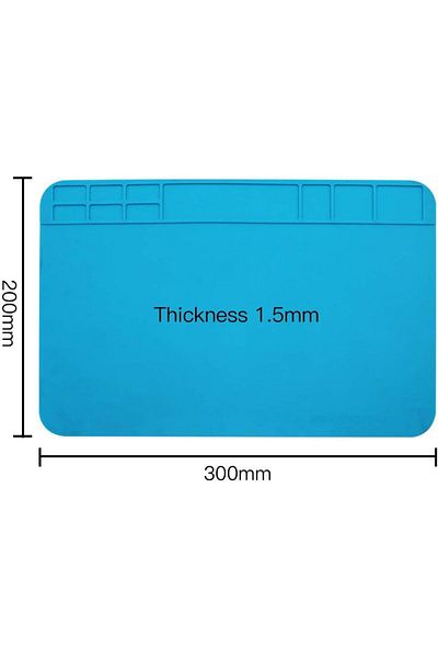OEM Set of 2 glue TOOLS mats, Silicone, 30 x 20 cm, Blue