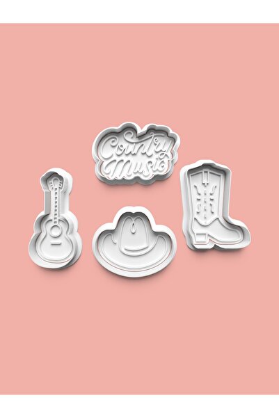 AKTASTORE قالب كوكيز رعاة البقر وقالب عجينة السكر، مجموعة من 4 قطع 0599-set