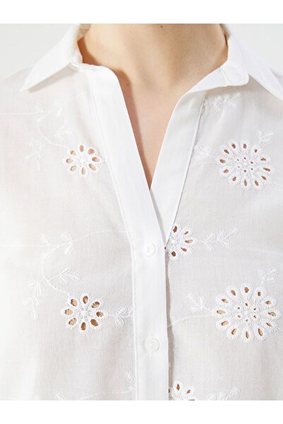 LC Waikiki Lcwaikiki Classic Openwork Brode Women's Shirt