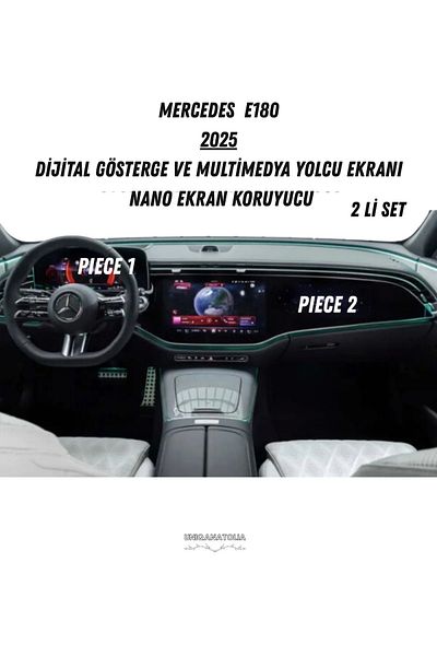 UniqAnatolia Mercedes E180 2025 Ghost Instrument and Multimedia Passenger Display Compatible Nano Screen Protector