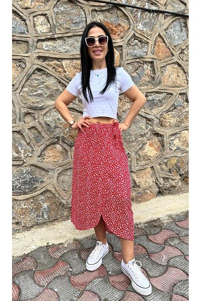 KTY TR Women's Double Breasted Skirt Viscose Fabric