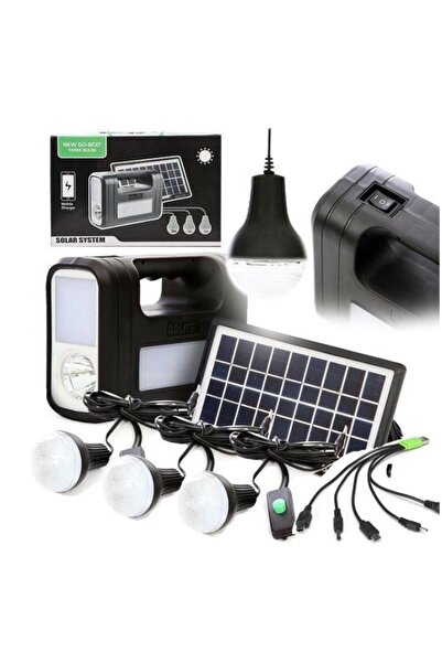 OEM GD-Lite 8017 ηλιακό κιτ εξοπλισμένο με συσκευές USB με 3 λαμπτήρες LED και μπαταρία