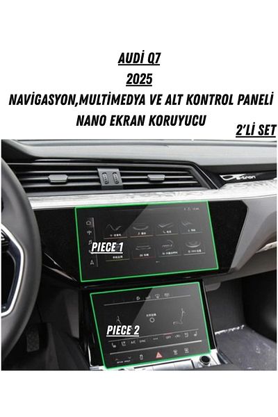 UniqAnatolia Audi Q7 2025 Navigation, Multimedia and Lower Dashboard Compatible Nano Screen Protector