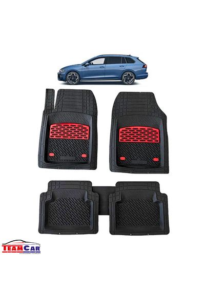 TEAMCAR ® Car Mats Tray Type Compatible With Volkswagen Golf 8 Variant (2020–2025) Intense Black