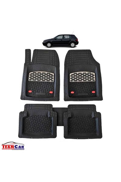 TEAMCAR ® Car Mats Tray Type Volkswagen Golf IV (1997–2004) - Hatchback, Marbled Black
