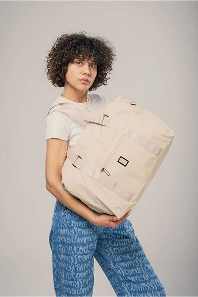 ÇÇS Beige Textile Women's Hand and Shoulder Bag 17996