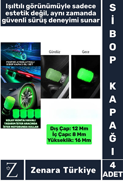 Zenara غطاء صمام مبطن سهل التركيب متوافق مع جميع السيارات والدراجات النارية و...