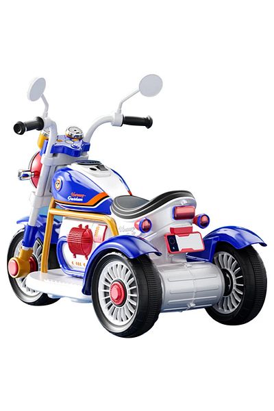 Picodino 3-Wheel Electric Motorcycle for Children, with Music and Lights, Blue