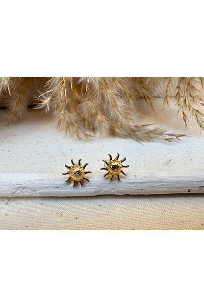 nidistore Gold Color Mini Sun Shaped Earrings