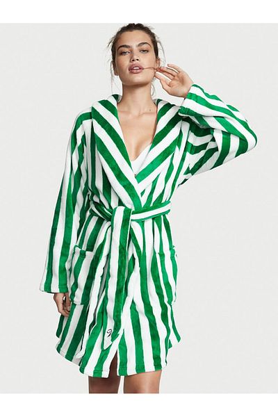 Victoria's Secret Ρόμπα, Victoria's Secret, Σορτς με Λογότυπο, Άνετη, Πράσινη Ρίγα, Μέγεθος S