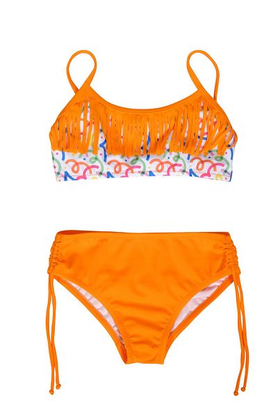 Endeep Girl's Tassel Detailed Orange Bikini Set