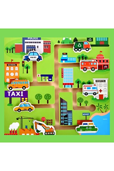 Picodino Puzzle Lemn Labirint in format 3D, cu Masinute, Montessori