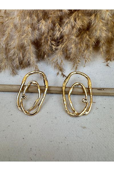 nidistore Gold Color Spiral Shaped Earrings