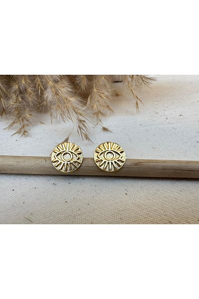 nidistore Mini Earrings with Gold Color Eye Detail