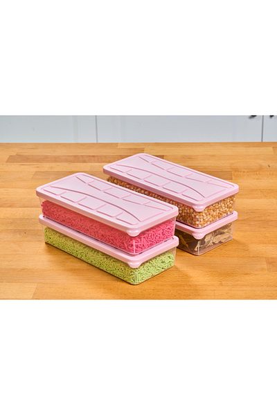 SUPERPUP Storage Container Soft Cover 4 Pieces 2 Lt Powder Freezer, Food Container