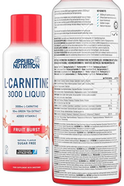 applied nutrition L-Carnitine Liquid 3000 with Green Tea - Fruit Burst Flavor, 495ml
