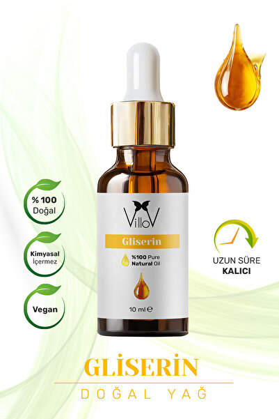 Villov Gliserin Uçucu Yağı Soğuk Sıkım %100 Saf ve Doğal Bitkisel Glycerin Es...