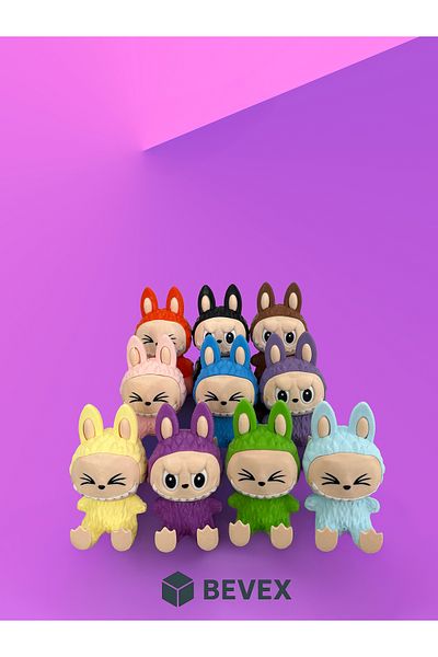 bevex Surprise Colored Sitting Labubu Figure 7 cm