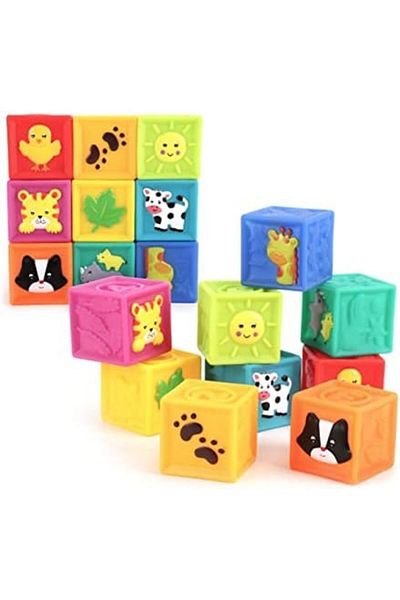 Moon The Moon Brand Baby Stacking Blocks Sensory Toys Set Textured Balls, Number Block Cubes & Animal Toy