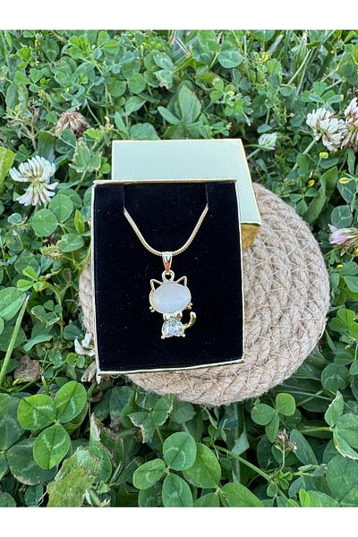 Judas Takı Mini Cat Necklace with Steel Chain Bow Tie