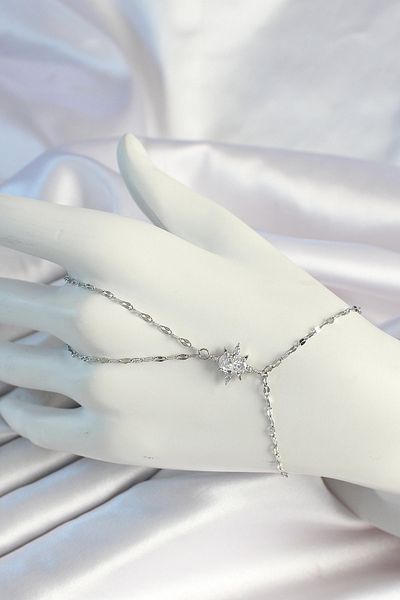 NEZADE STORE Silver Color Zircon Stone Pole Star Figured Shahmeran with 316L Steel Chain - Tj-Sn675