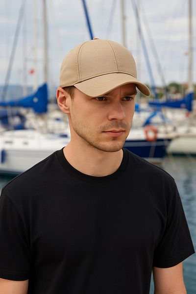 LAGRANZE Dark Beige Men's Adjustable Cotton Sports Hat