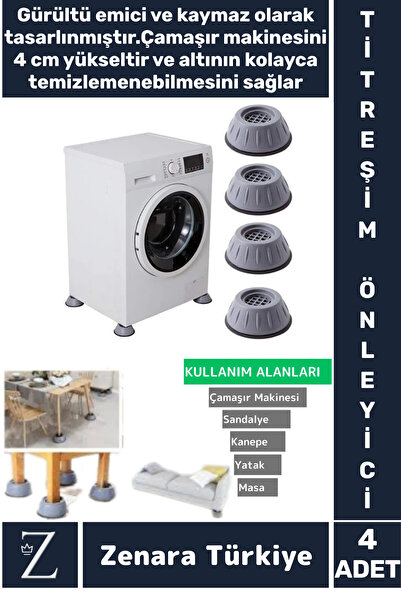 Zenara Çamaşır Makinesi Sandalye Kanepe Yatak Mobilya Titreşim Önleyici Sabit...