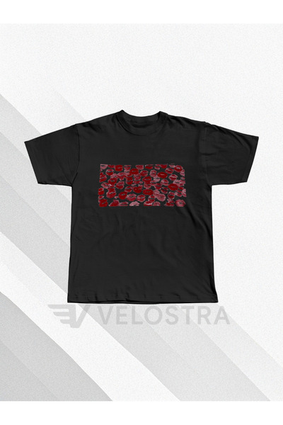 Velostra Унисекс тениска с голям размер и принт „Целувка“