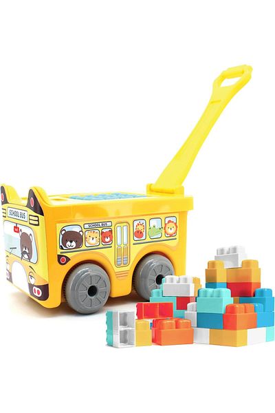 Moon Little Wagon Blocks Toys for Kids - School Bus (30 pcs)
