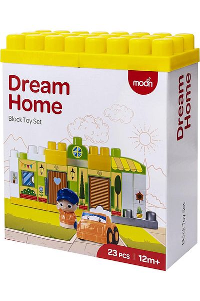 Moon Dream Home – Building Block Toy Set – Learning Toddlers Colorful Building Bricks