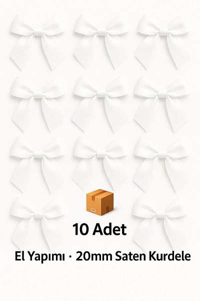 edalle 10Pcs White Satin Bow Ribbon 20mm Satin Ribbon
