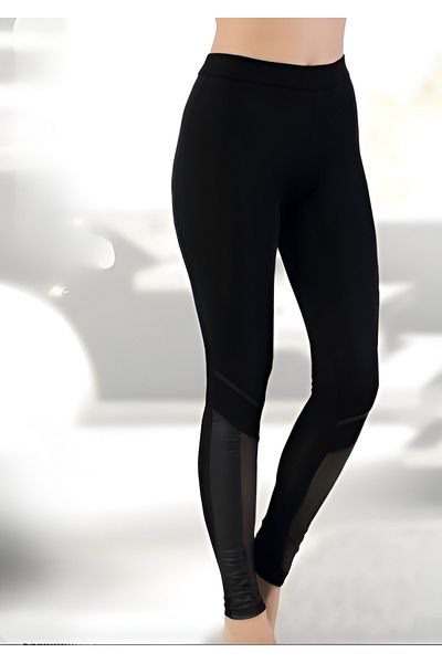 Altınay Women's Black Stylish Leggings - 90% Cotton (Lilitime)