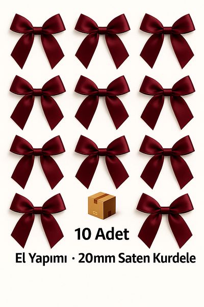 edalle 10 Pieces Burgundy Satin Bow Ribbon 20mm Satin Ribbon