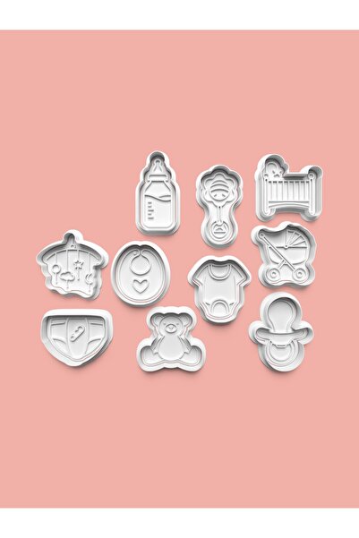 AKTASTORE مجموعة قوالب البسكويت وقوالب عجينة السكر للأطفال مكونة من 10 قطع