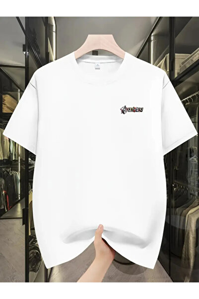 Koklonmoda Plus Size Unisex Mini Avengers Icon Printed Oversize T-Shirt