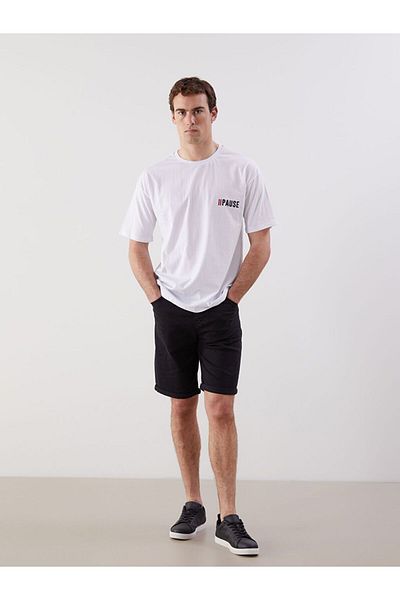 LC Waikiki LCW ECO Rundhalsausschnitt Kurzarm bedrucktes gekämmtes Herren-T-Shirt