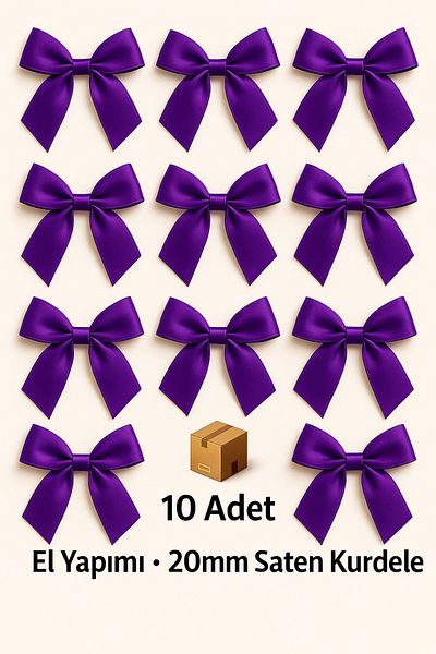 edalle 10Pcs Purple Satin Bow Ribbon 20mm Satin Ribbon