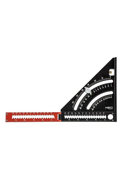 NEO Carpenter's Square, With Folding Ruler, Aluminum, Triangular, 185x317 Mm,