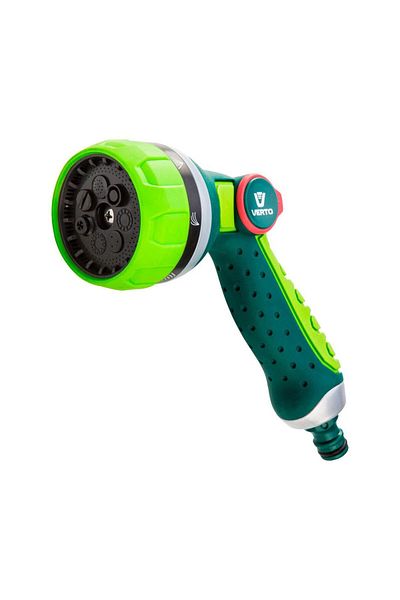 VERTO Garden Spray Gun, Shower Type, 7 Modes, Flow Adjustment,