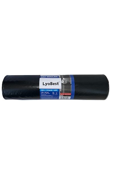 LYOBEST Garbage Bags, for Europubula, Capacity 320 L, 10 Pcs/Roll, Black Color, Resistant