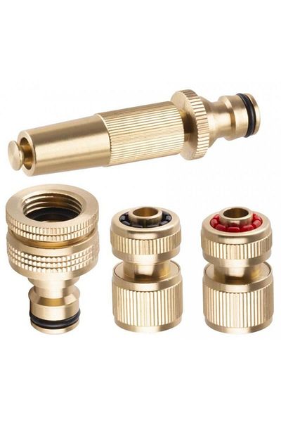Strend Pro Sprinkler Set, Hose Nozzle With Accessories, 4 Pieces, Brass, 3/4",
