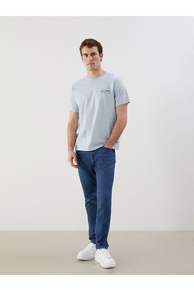 LC Waikiki Tricou pentru bărbați din bumbac pieptănat cu imprimeu LCW ECO