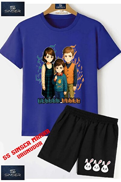 SS SİNSER Children's “Sinser Famly“ Special Printed Crew Neck T-Shirt - Short...