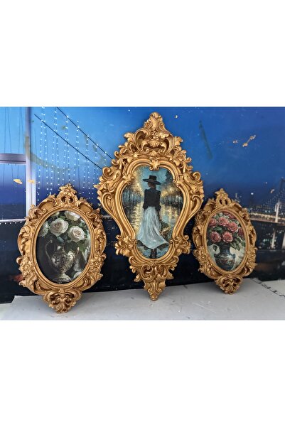 busraconcept Set de 3 picturi decor florale