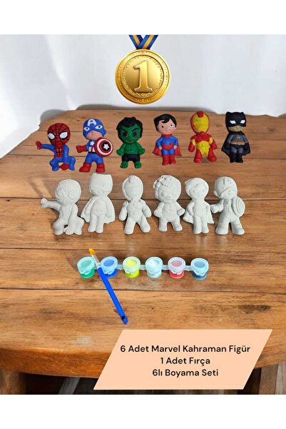 Can Tasarım Evi Marvel 6lı Taş Boyama Figür Çocuk Gelişimi Anne Çocuk Etkinli...