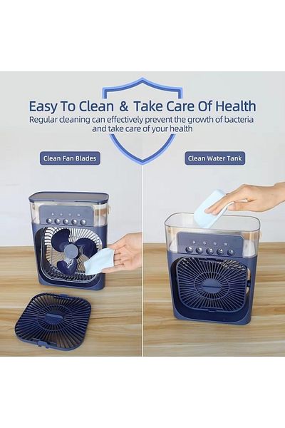 FOXMAG24 Portable air conditioner, 600 ml, with water vapor, fan, humidifier, blue