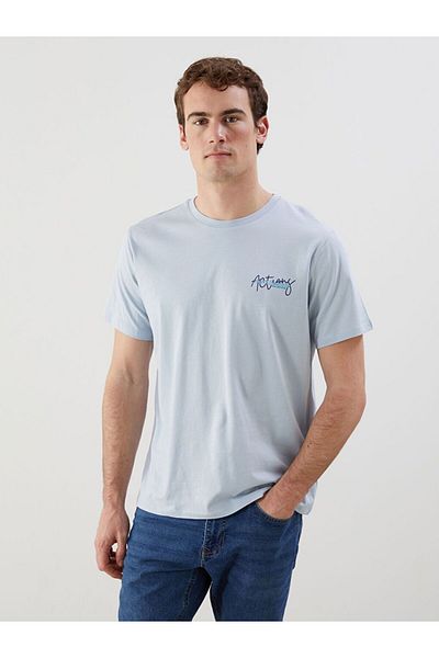 LC Waikiki Tricou pentru bărbați din bumbac pieptănat cu imprimeu LCW ECO