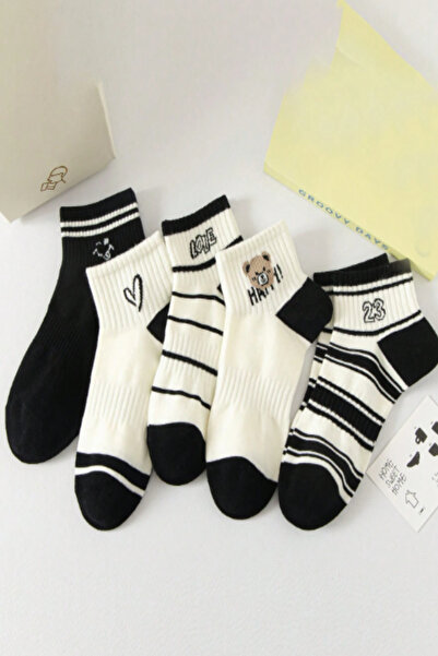 Esinti Women's Summer Booties Socks 5-Piece – Cotton, Sweat-Absorbent, Lightweight Socks Set