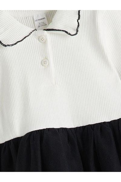 LC Waikiki Lcw Kids Ecru Polo Neck Girls Camisole Dress